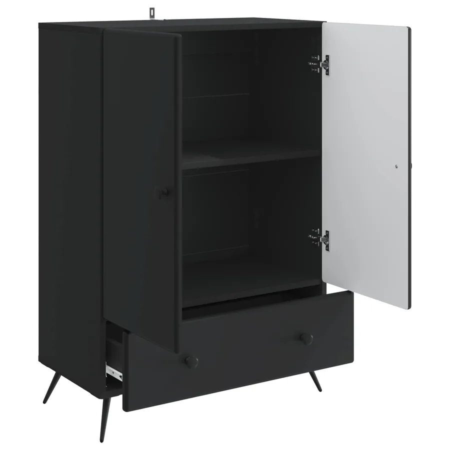 Buffet avec tiroir Noir 66 x 34,5 x 95 cm Bois d'ingénierie - 4