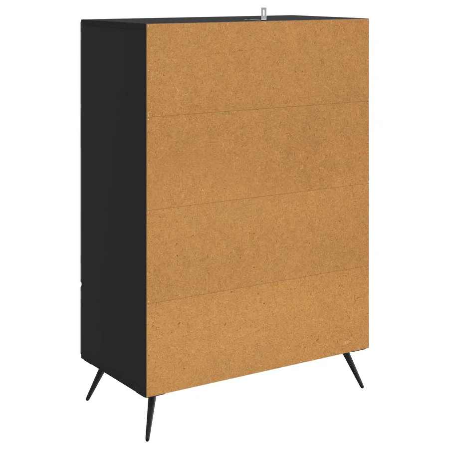 Buffet avec tiroir Noir 66 x 34,5 x 95 cm Bois d'ingénierie - 7