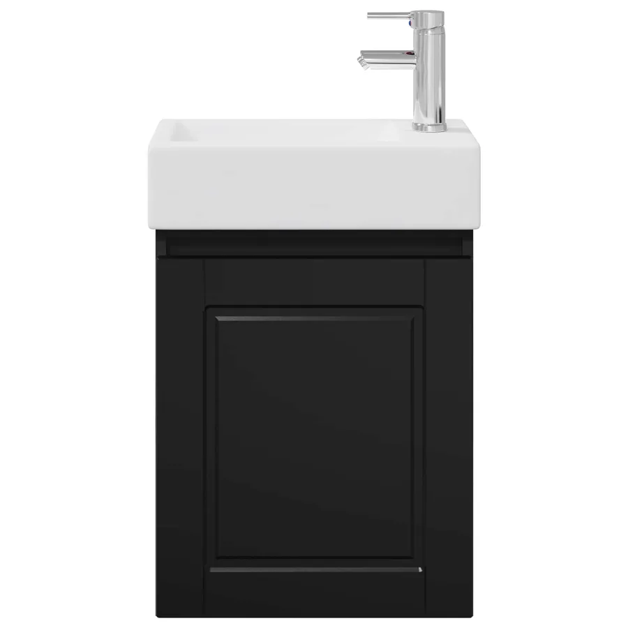 Meuble de salle de bain avec robinet Noir 45,5 x 22,5 x 84 cm - 5