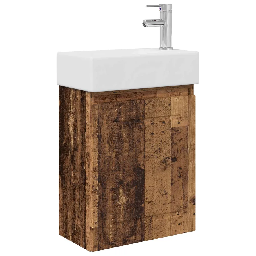 Meuble de salle de bain avec robinet Bois ancien - 2
