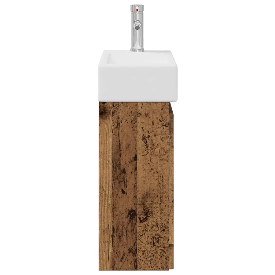 Meuble de salle de bain avec robinet Bois ancien - 6