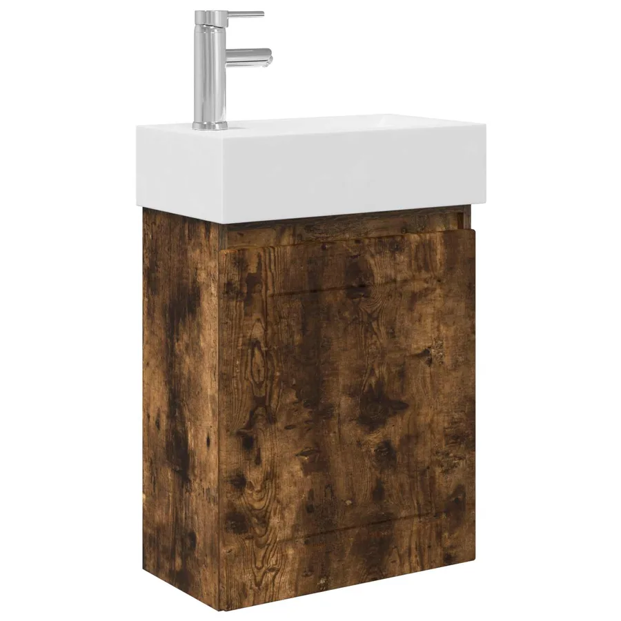 Meuble de salle de bain avec robinet Chêne fumé - 2