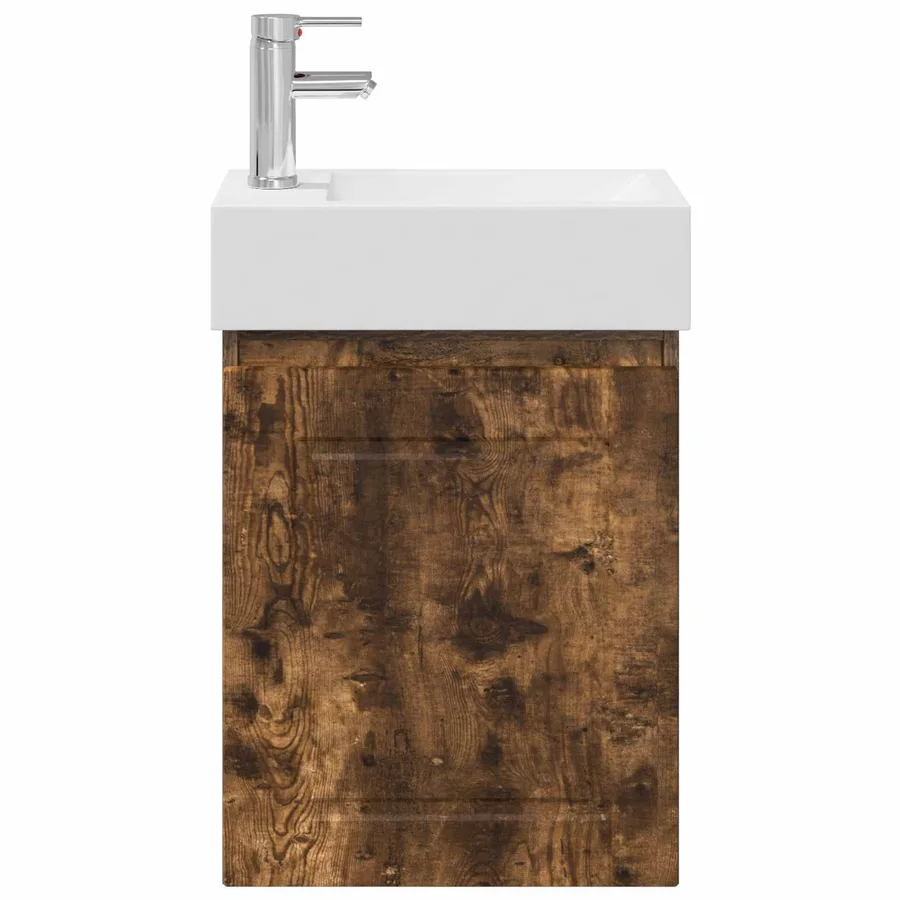 Meuble de salle de bain avec robinet Chêne fumé - 5
