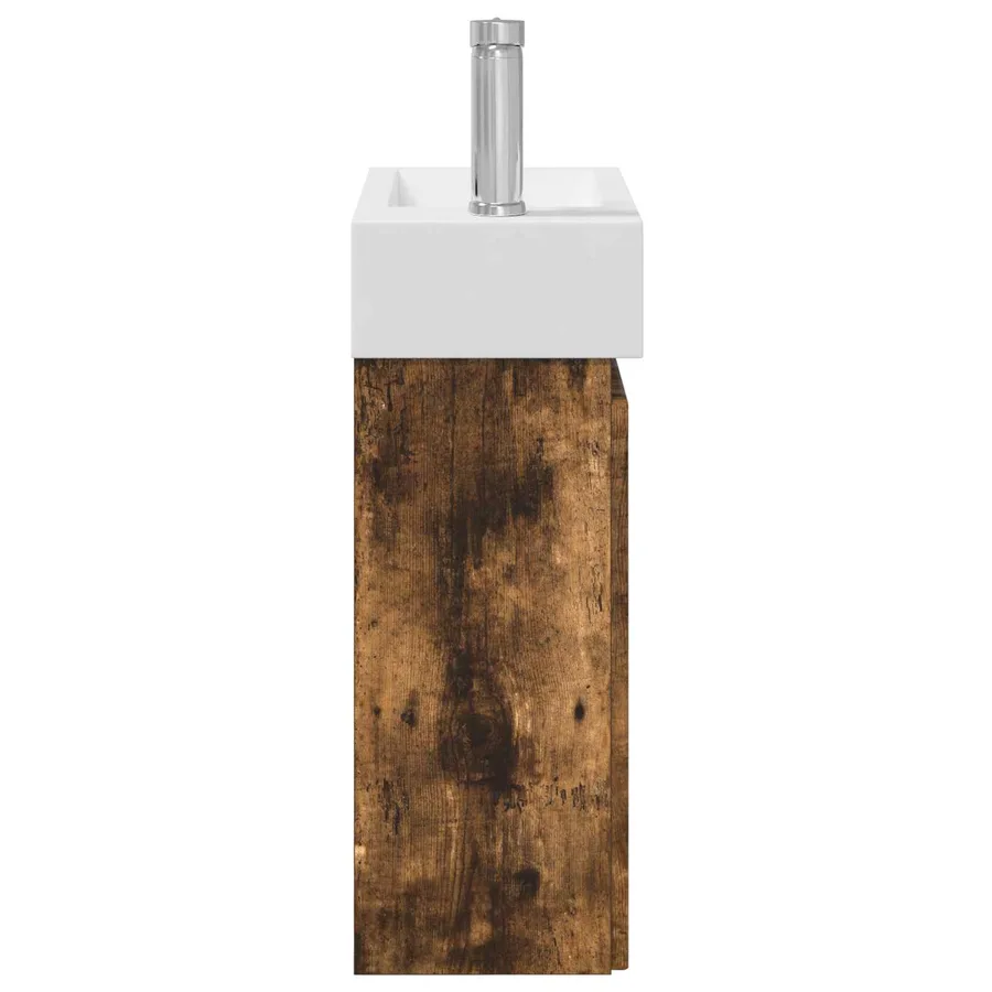Meuble de salle de bain avec robinet Chêne fumé - 6