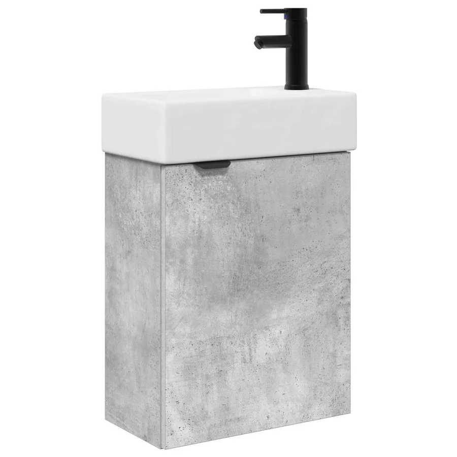 Meuble de salle de bain avec robinet Gris béton - 2