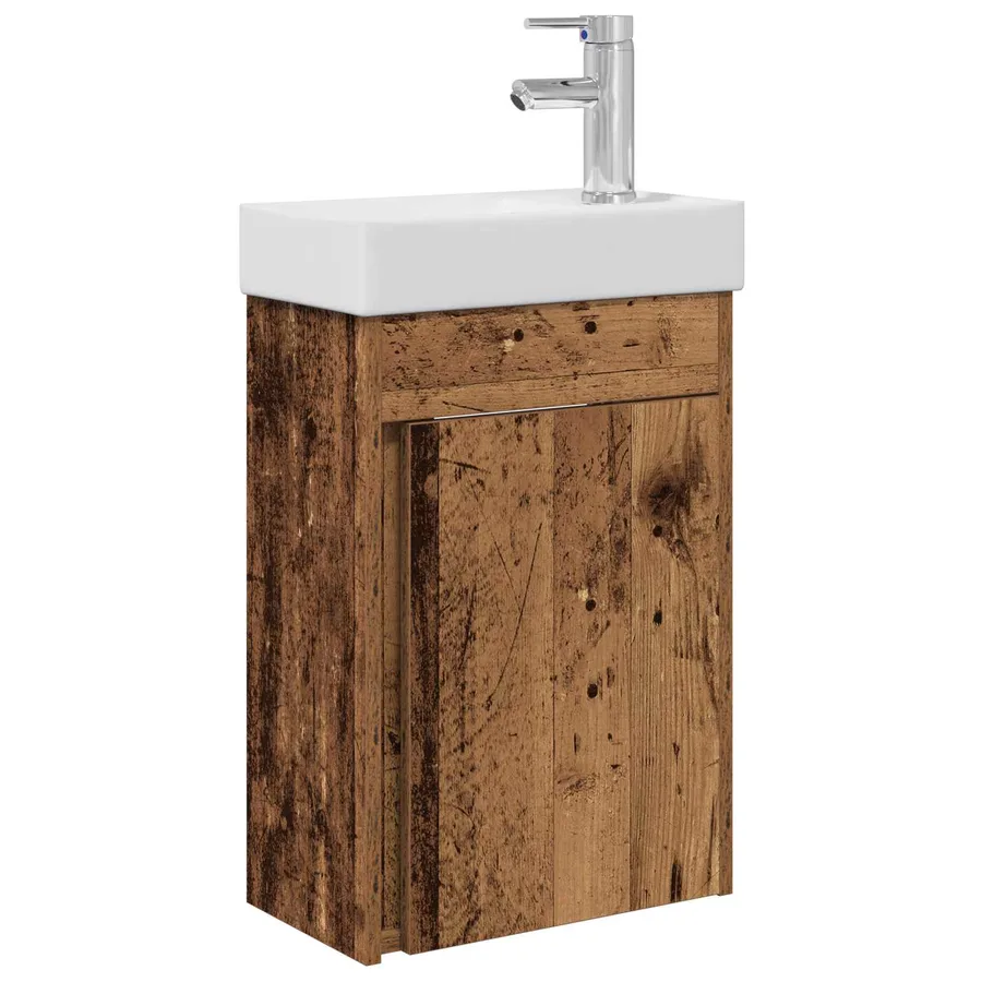 Meuble de salle de bain avec robinet Bois ancien - 2