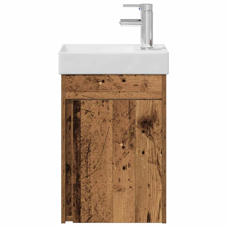 Meuble de salle de bain avec robinet Bois ancien - 5
