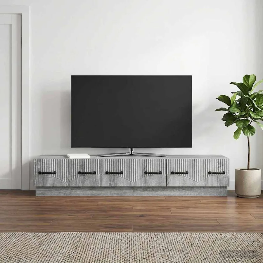 Meuble TV Sonoma gris 147 x 34,5 x 27 cm Bois d'ingénierie