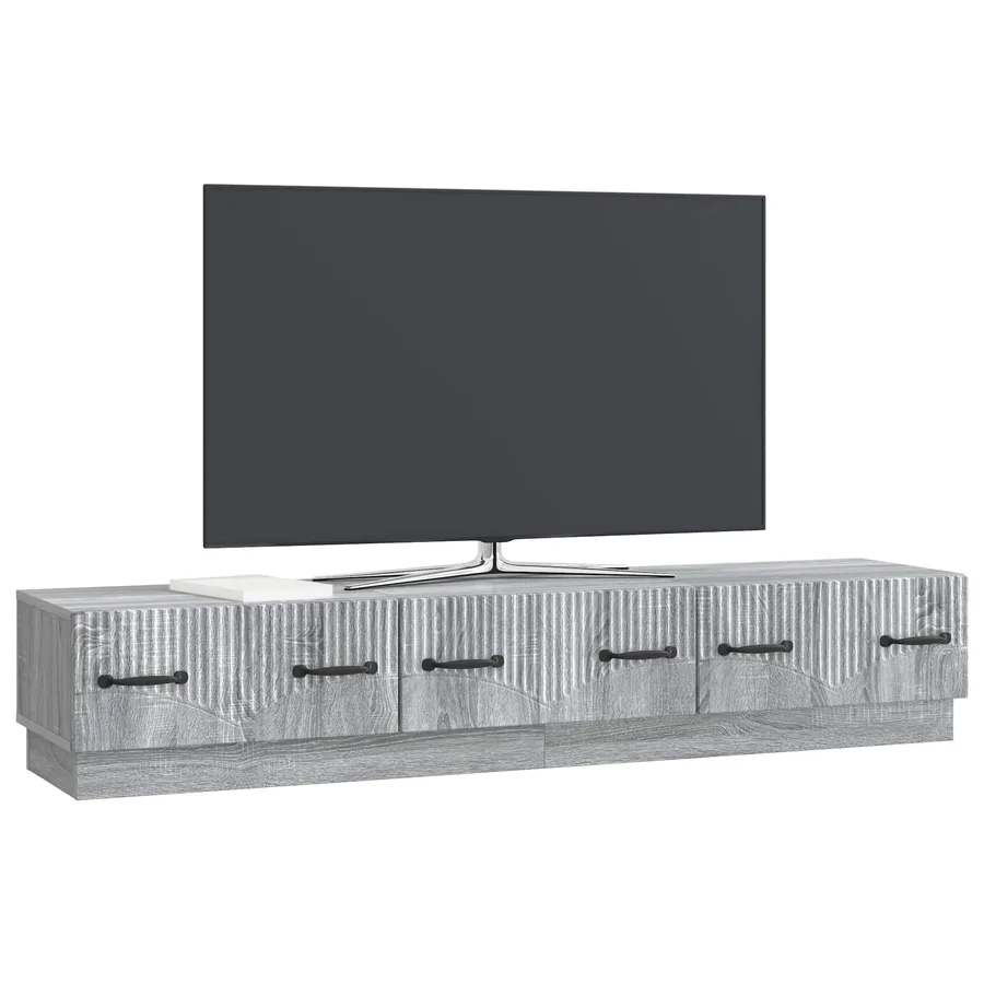 Meuble TV Sonoma gris 147 x 34,5 x 27 cm Bois d'ingénierie - 3