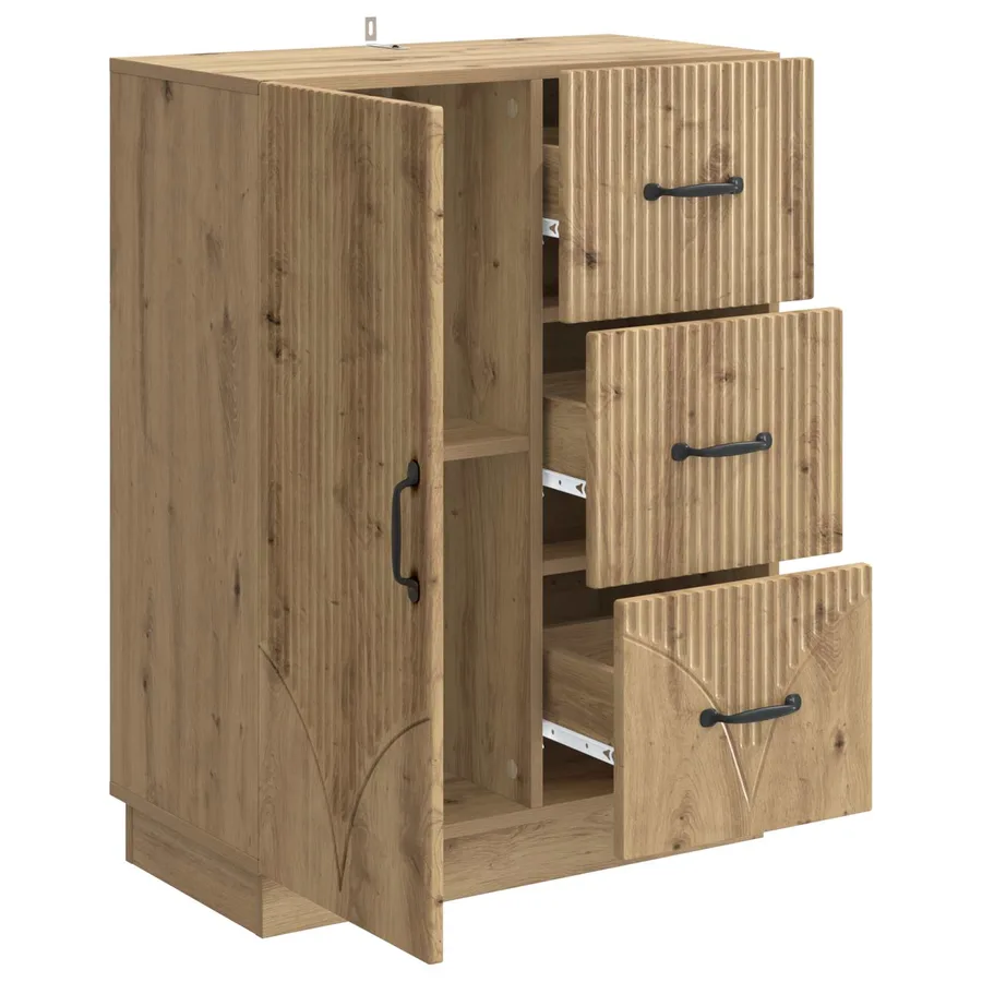Buffet Chêne artisanal 66 x 34,5 x 87 cm Bois d'ingénierie - 5