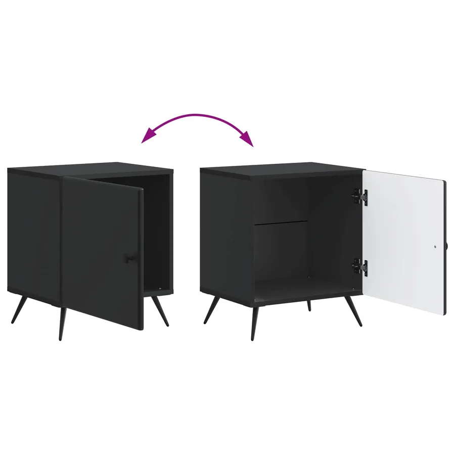 Cabinet de chevet 2 pcs Noir 43 x 34,5 x 50 cm - 12