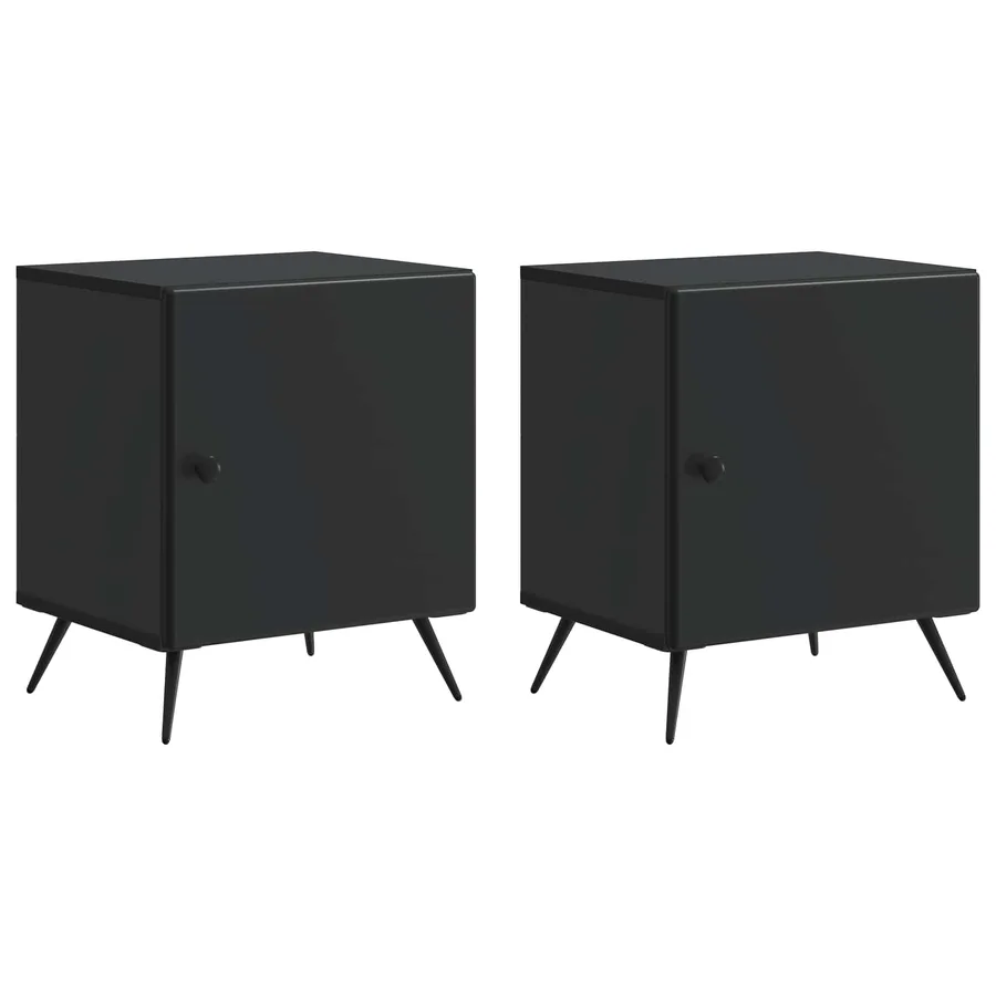 Cabinet de chevet 2 pcs Noir 43 x 34,5 x 50 cm - 2