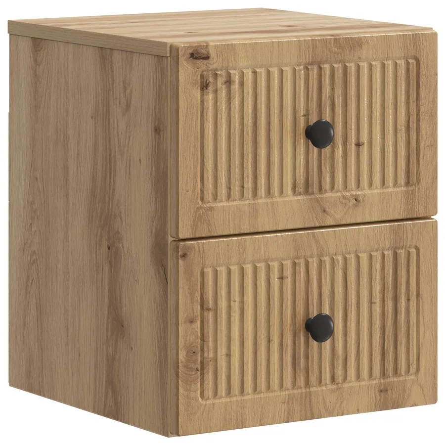 Cabinet de chevet mural 2 pc Chêne artisanal 33 x 34,5 x 40 cm - 5