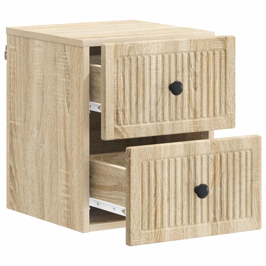 Cabinet de chevet mural 2 pcs Chêne Sonoma 33 x 34,5 x 40 cm - 6
