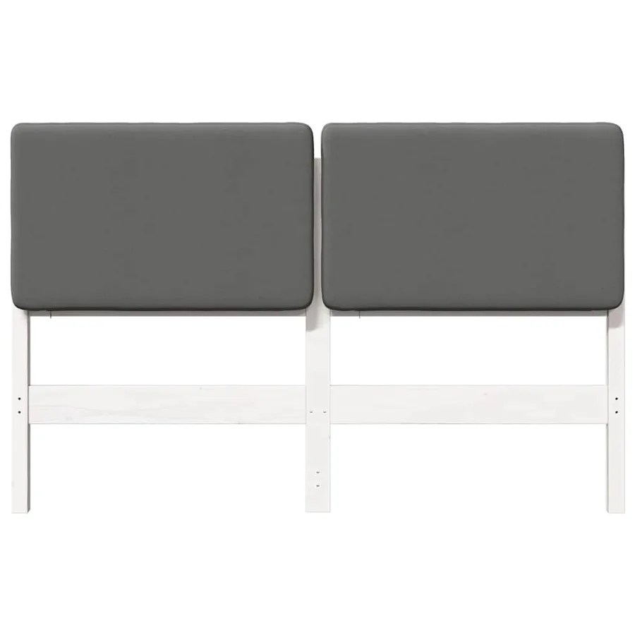 Tête de lit capitonnée Blanc et gris clair 135 cm Pin massif - 4