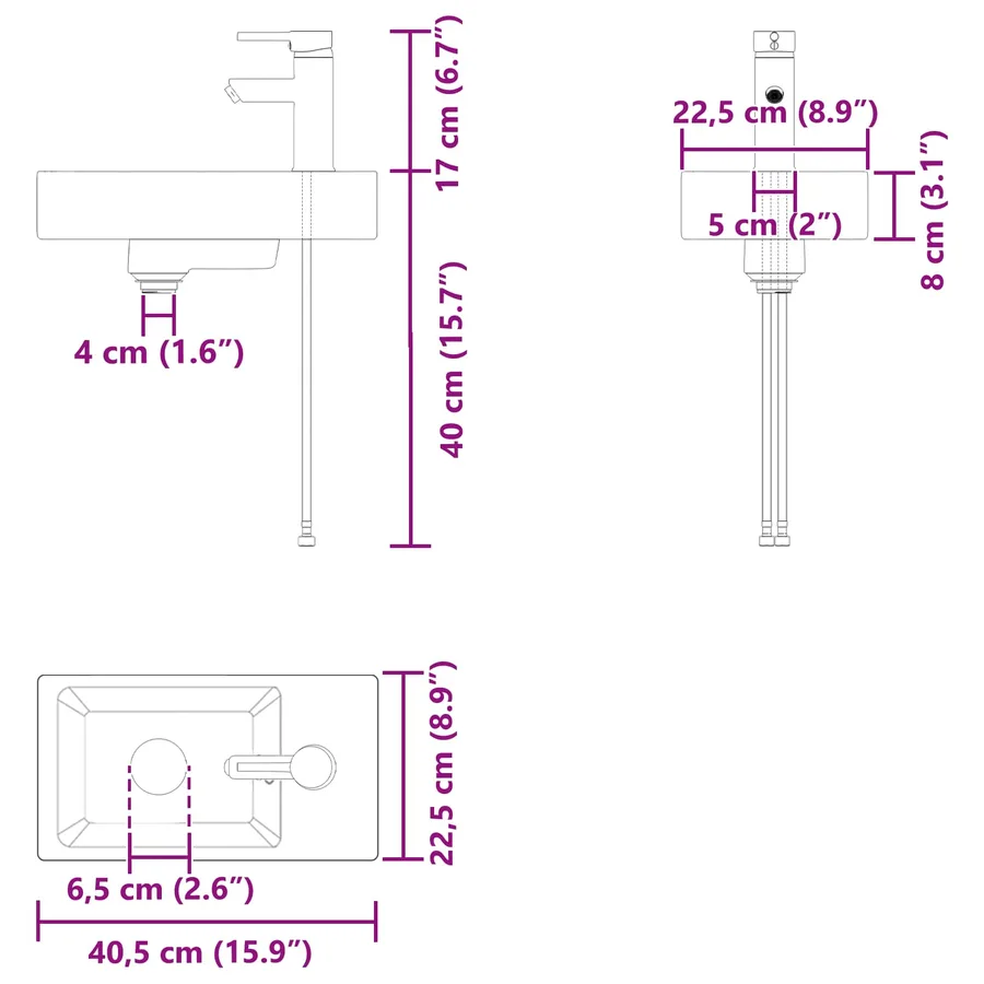 Meuble de salle de bain avec robinet Chêne fumé - 11