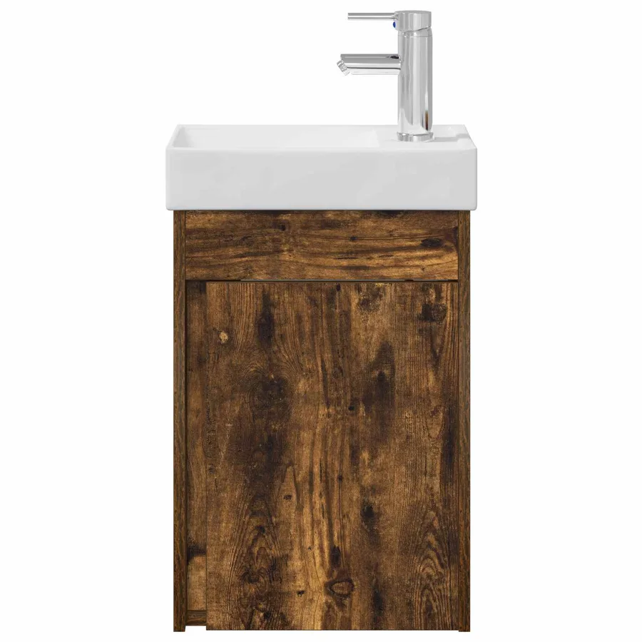 Meuble de salle de bain avec robinet Chêne fumé - 5