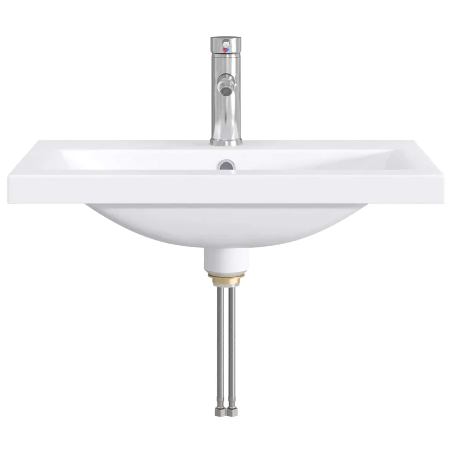 Lavabo de salle de bains Chrome 61 x 40 x 16,5 cm métal - 4