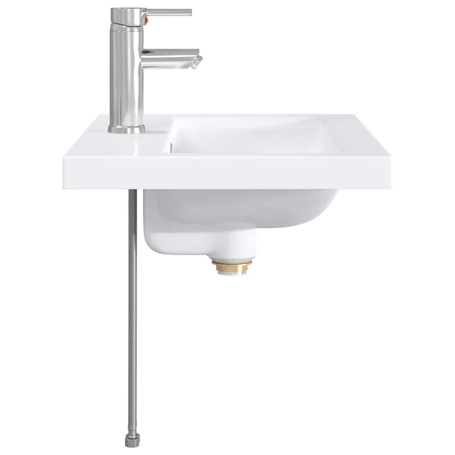 Lavabo de salle de bains Chrome 61 x 40 x 16,5 cm métal - 5