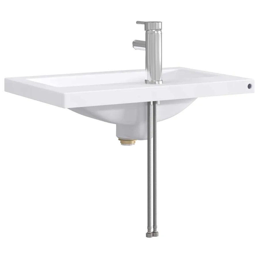 Lavabo de salle de bains Chrome 61 x 40 x 16,5 cm métal - 6