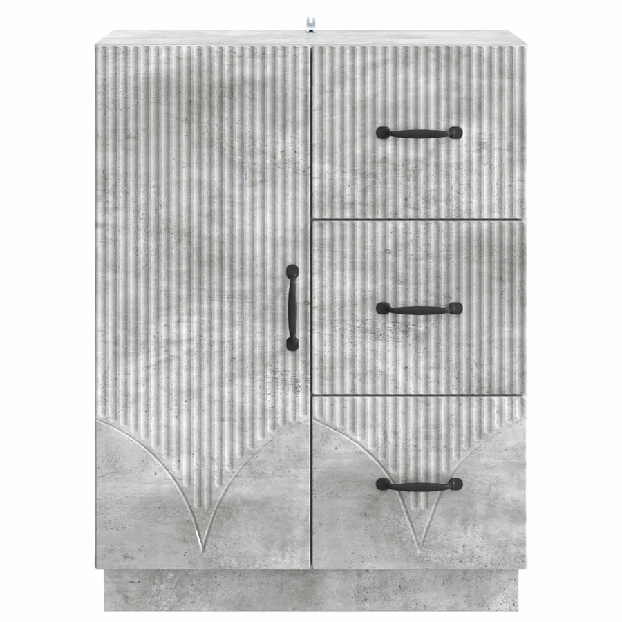 Buffet Gris béton 66 x 34,5 x 87 cm Bois d'ingénierie - 6