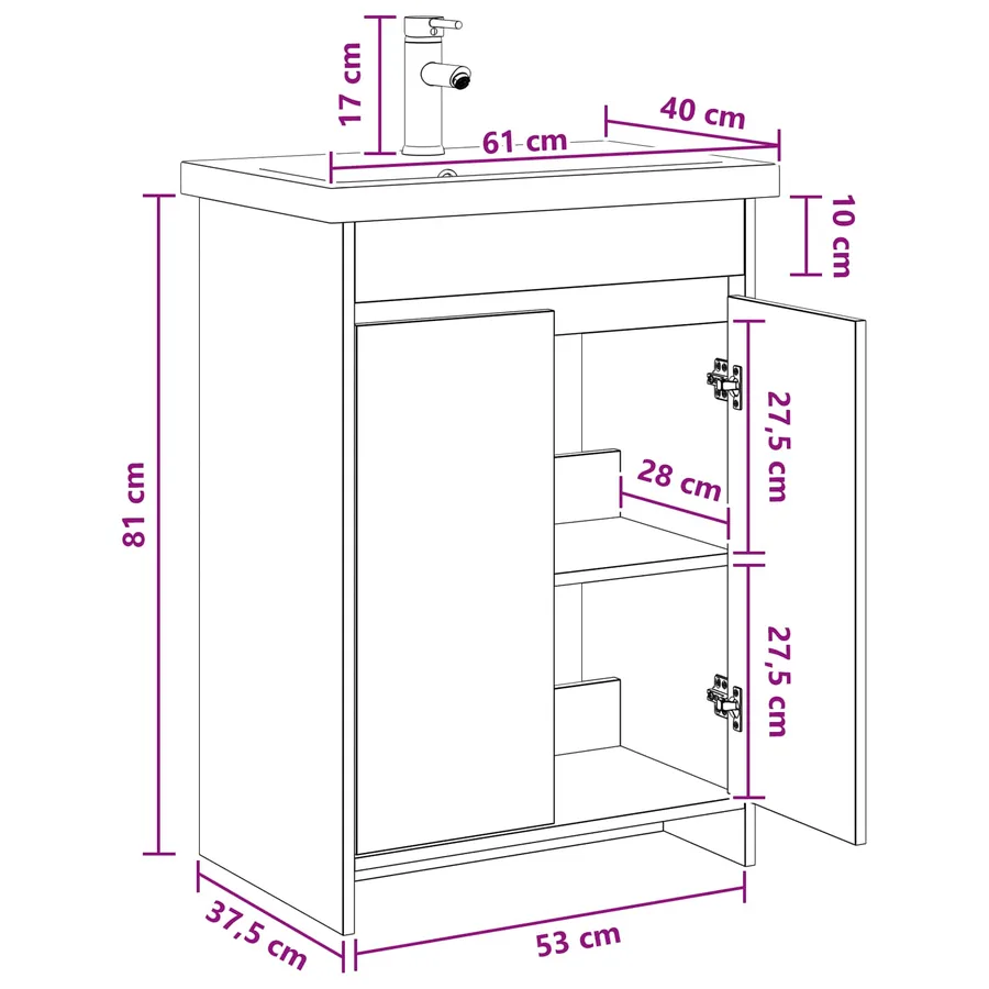 Ensemble de mobilier de salle de bain Chêne fumé - 11