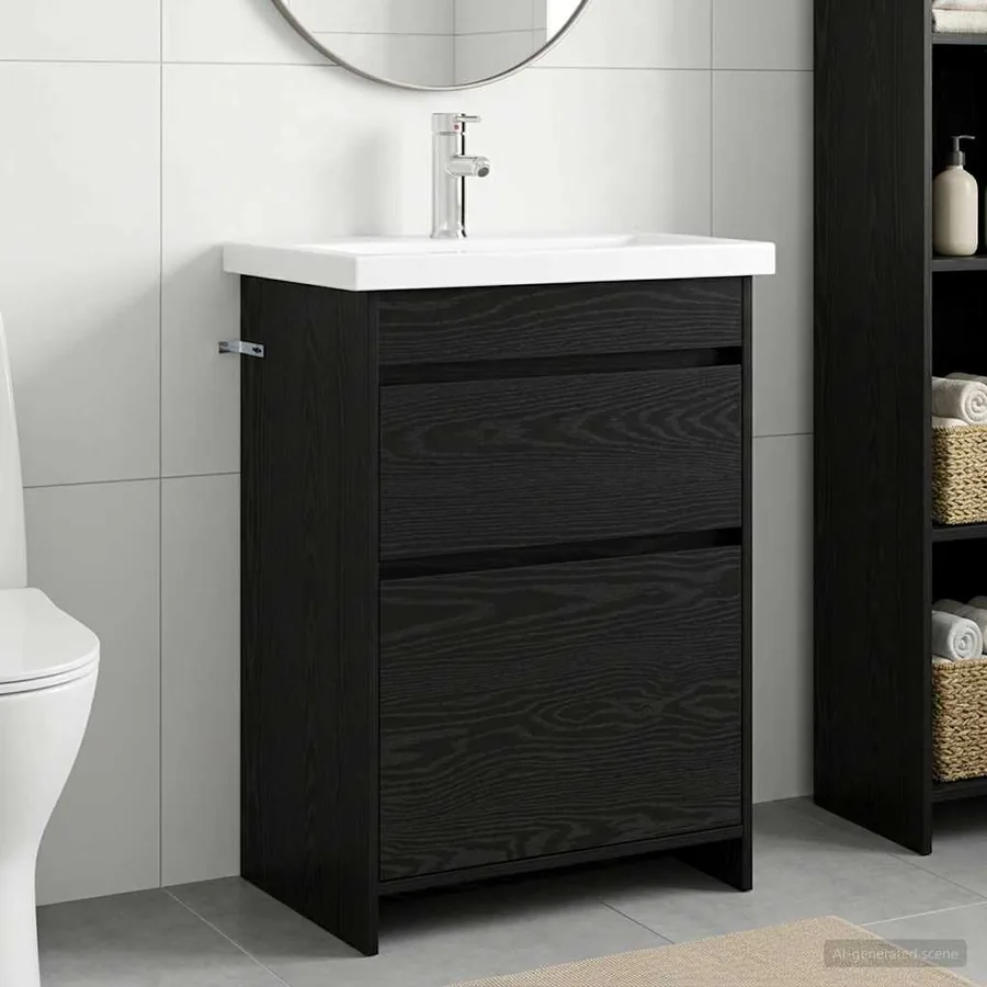 Ensemble de mobilier de salle de bain Chêne noir