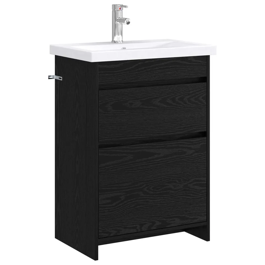 Ensemble de mobilier de salle de bain Chêne noir - 2