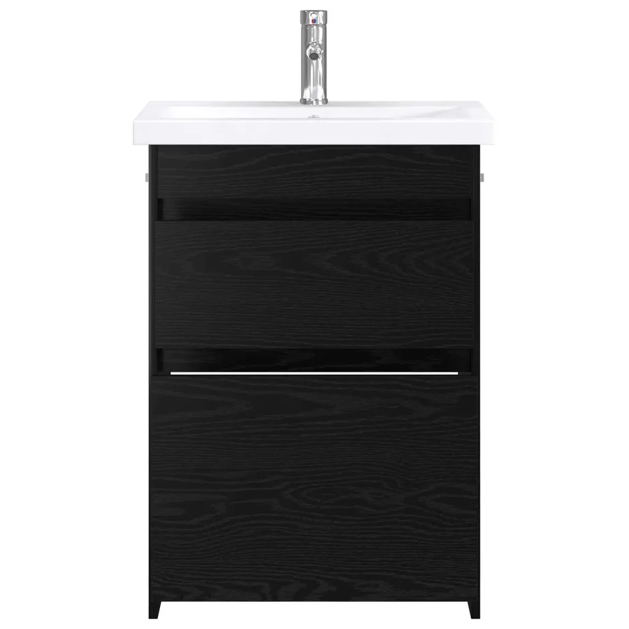 Ensemble de mobilier de salle de bain Chêne noir - 3
