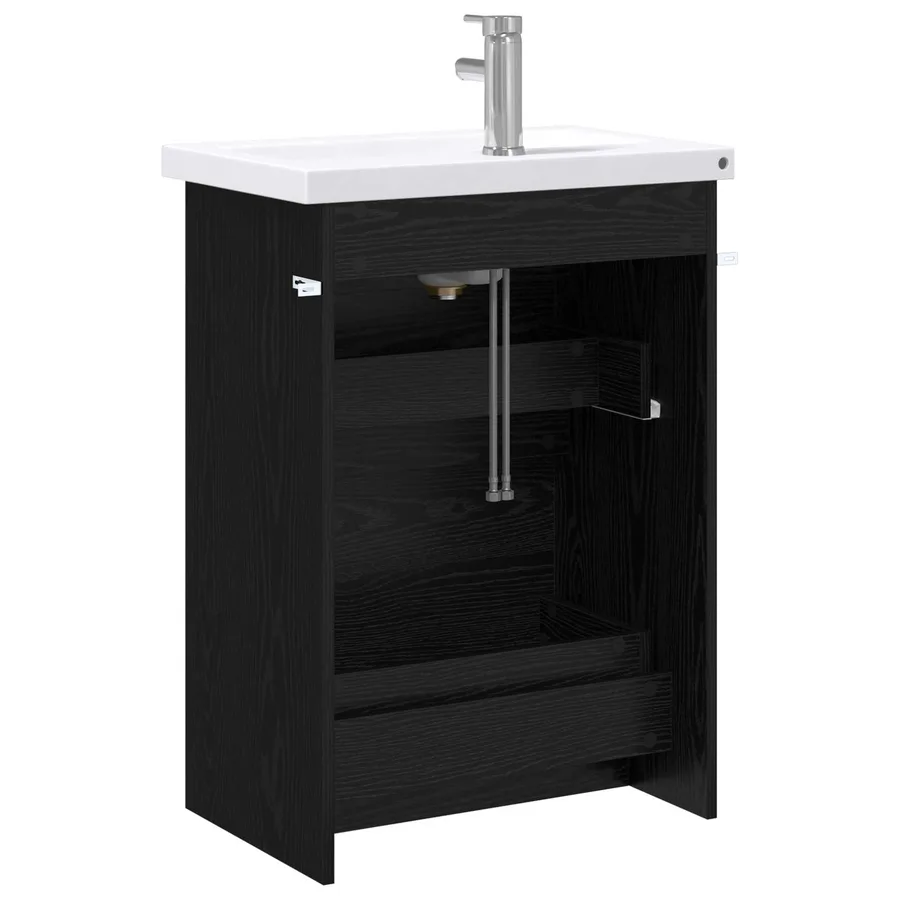 Ensemble de mobilier de salle de bain Chêne noir - 7