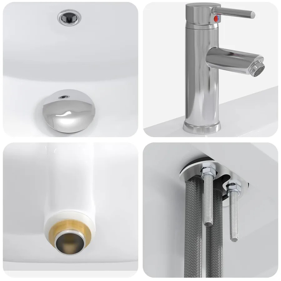 Ensemble de mobilier de salle de bain Chêne noir - 9