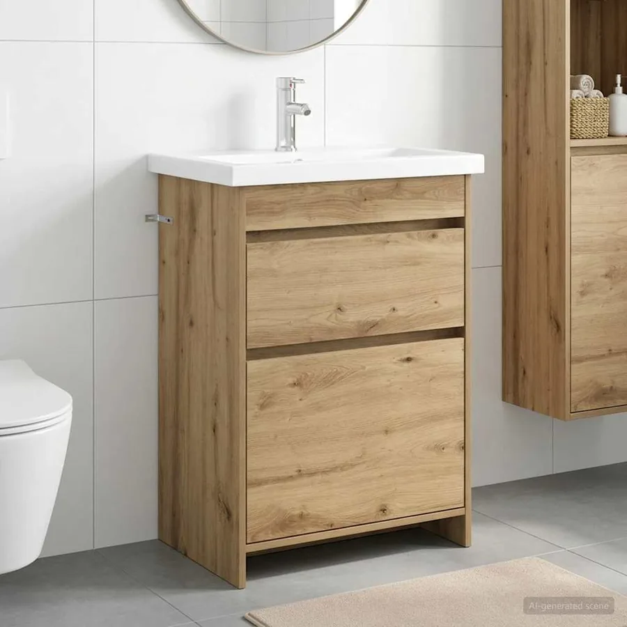 Ensemble de mobilier de salle de bain Chêne artisanal