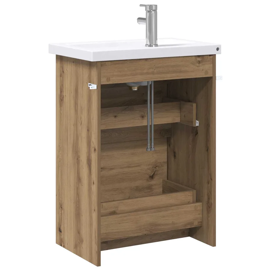 Ensemble de mobilier de salle de bain Chêne artisanal - 7