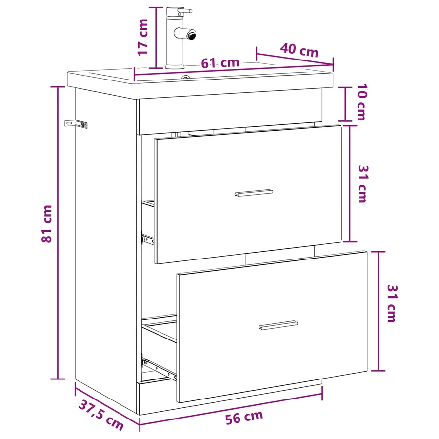Ensemble de mobilier de salle de bain Gris béton - 11