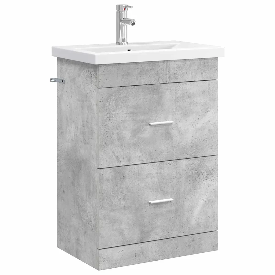 Ensemble de mobilier de salle de bain Gris béton - 2