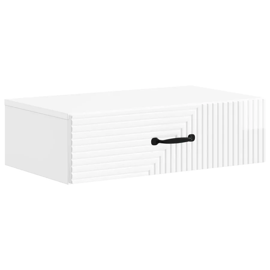 Table d'appoint murale Blanc brillant 59 x 34,5 x 17 cm - 2