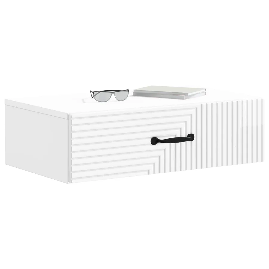 Table d'appoint murale Blanc brillant 59 x 34,5 x 17 cm - 3
