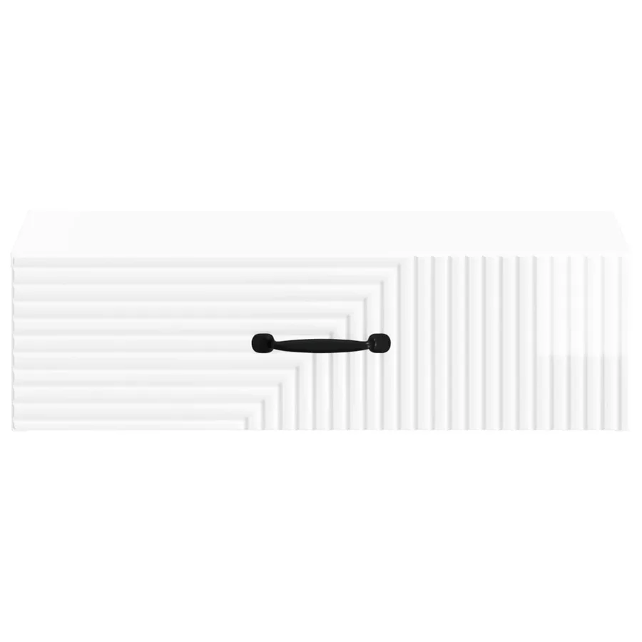 Table d'appoint murale Blanc brillant 59 x 34,5 x 17 cm - 5