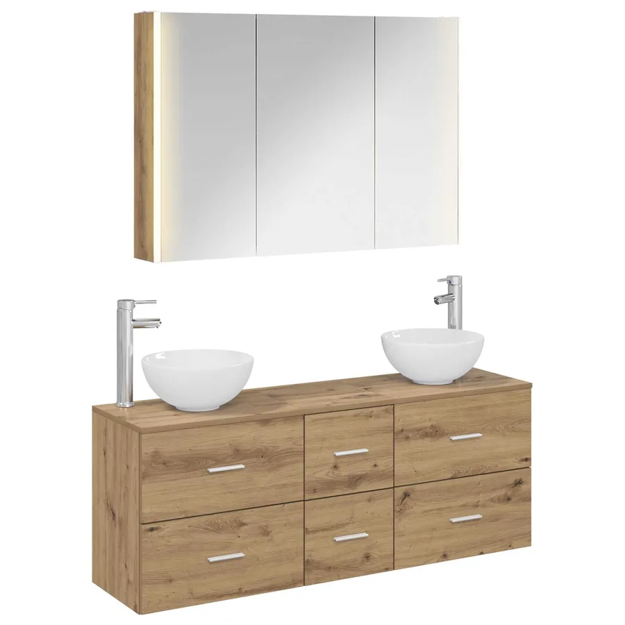 Ensemble de mobilier de salle de bain 4 pc Chêne artisanal - 2