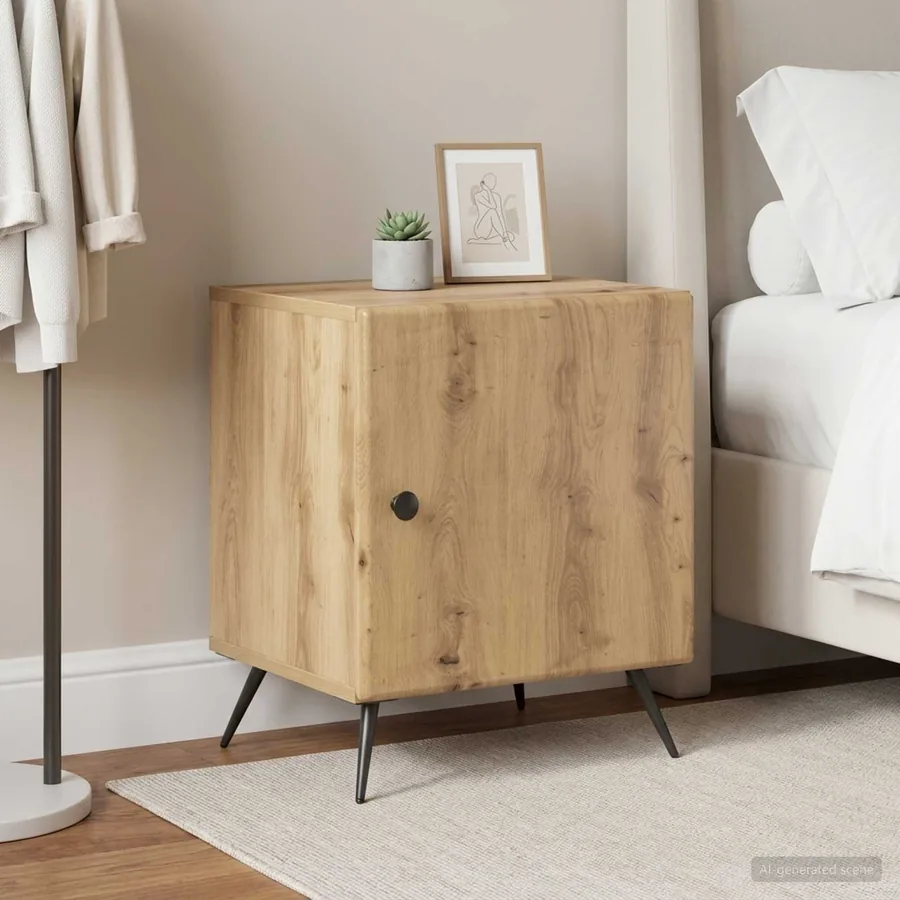 Cabinet de chevet 2 pc Chêne artisanal 43 x 34,5 x 50 cm