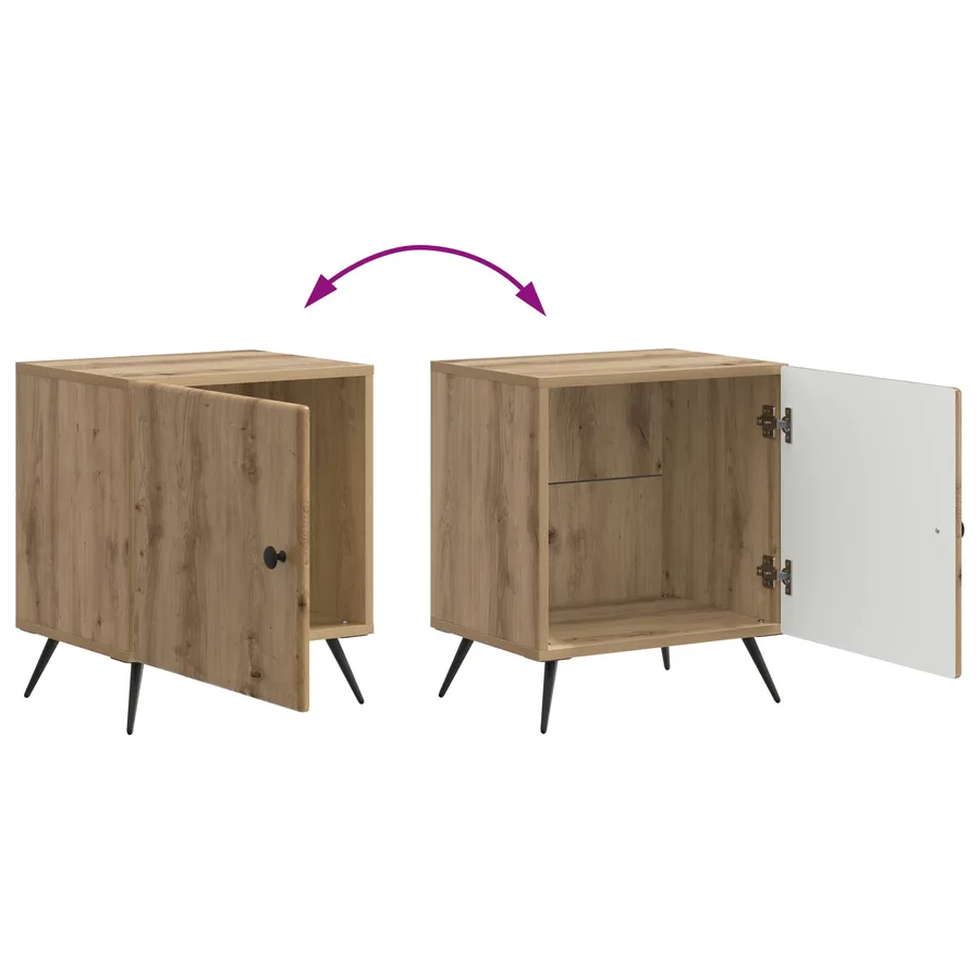 Cabinet de chevet 2 pc Chêne artisanal 43 x 34,5 x 50 cm - 12