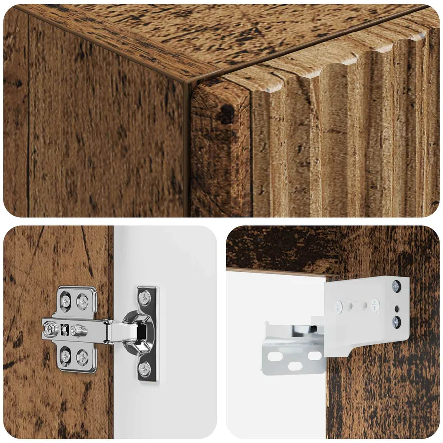 Cabinet de Salle de Bain Mural Bois ancien 33 x 34,5 x 100 cm - 6