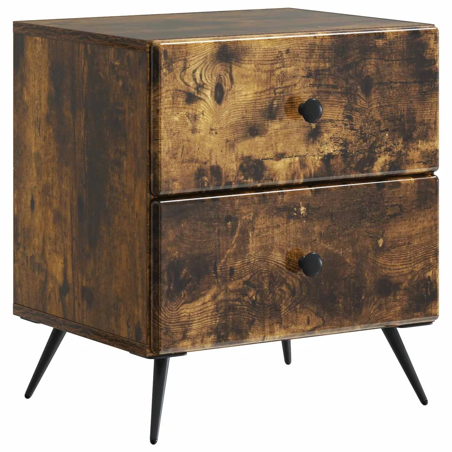 Cabinet de chevet avec tiroir Chêne fumé 43 x 34,5 x 47,5 cm - 2