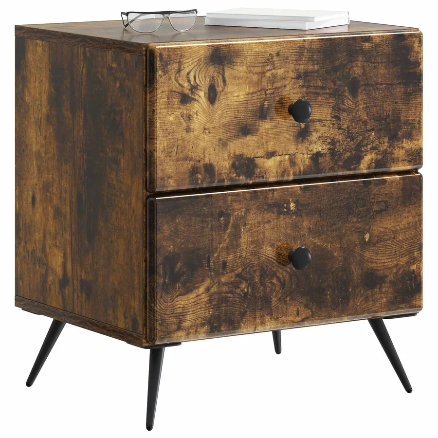 Cabinet de chevet avec tiroir Chêne fumé 43 x 34,5 x 47,5 cm - 3