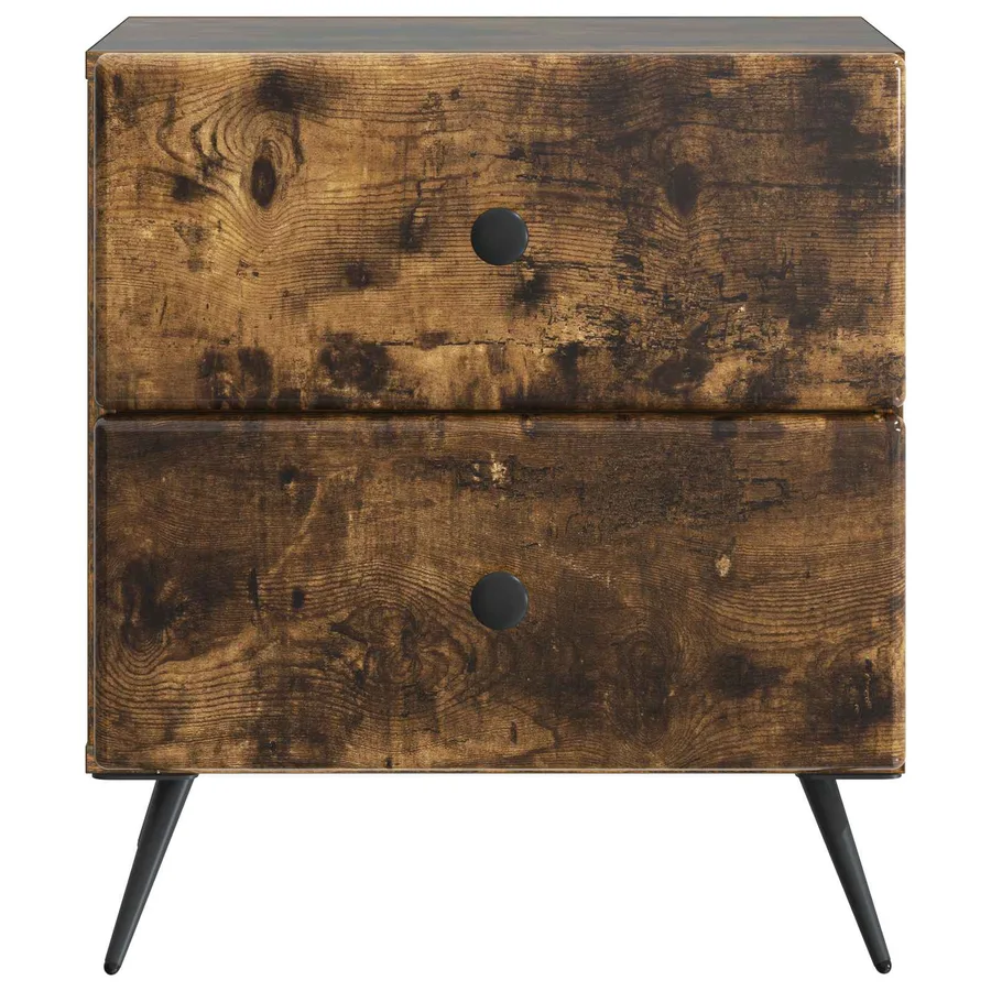 Cabinet de chevet avec tiroir Chêne fumé 43 x 34,5 x 47,5 cm - 5