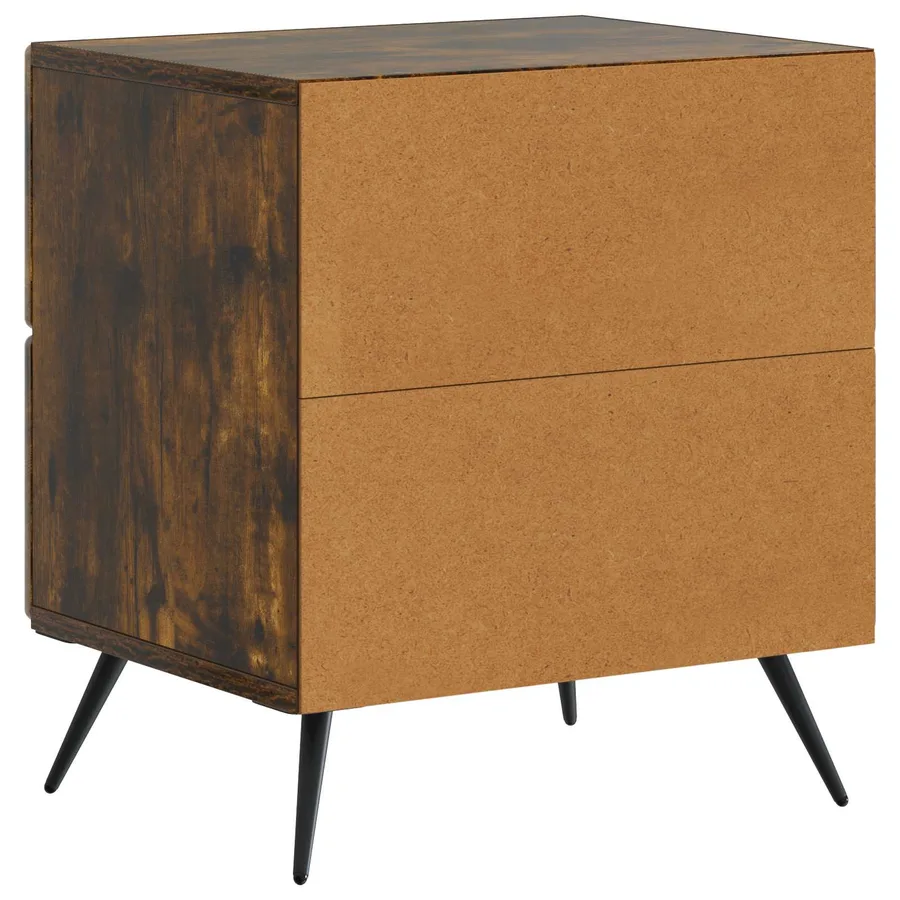 Cabinet de chevet avec tiroir Chêne fumé 43 x 34,5 x 47,5 cm - 7