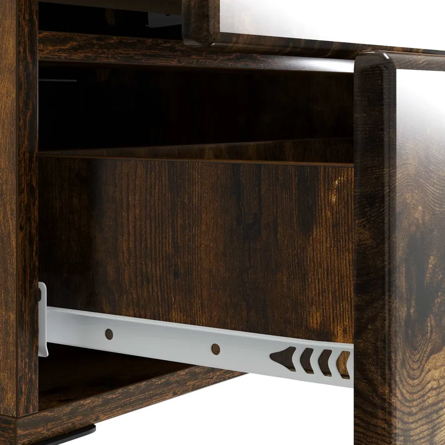 Cabinet de chevet avec tiroir Chêne fumé 43 x 34,5 x 47,5 cm - 9