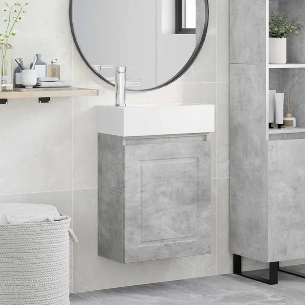 Meuble de salle de bain avec robinet Gris béton