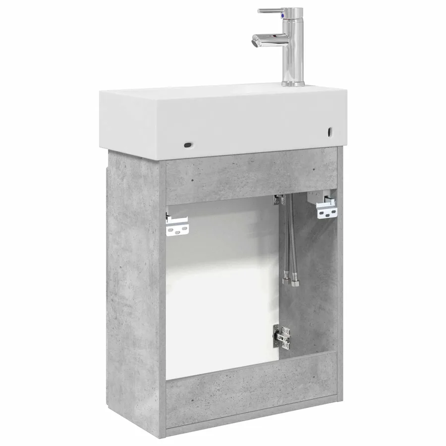 Meuble de salle de bain avec robinet Gris béton - 7