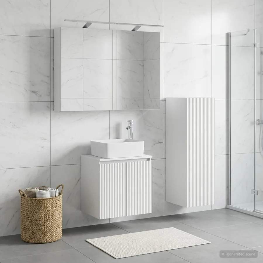 Ensemble de mobilier de salle de bain 4 pcs Blanc